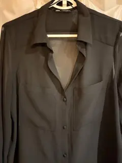 ZARA ブラック ポッケット付きシャツ