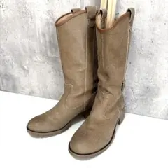【ing】イング ウエスタンブーツ ベージュ 22.5cm レザー