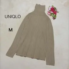 【UNIQLO ユニクロ】リブタートルネック セーター 長袖 オールドユニクロM