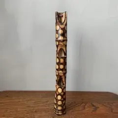 珍品　壁掛け　竹製　花入れ　花器　水玉模様　和モダン