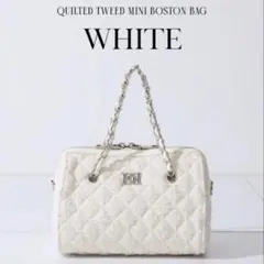 Darich ダーリッチ キルティングミニボストンバッグ WHT キーホルダー