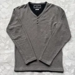 [Foravi] メンズ Vネック長袖Tシャツ M グレー