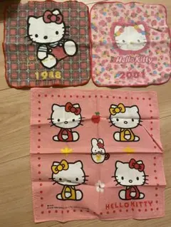 サンリオ　キティちゃん　ハローキティ　ヴィンテージハンカチ3枚