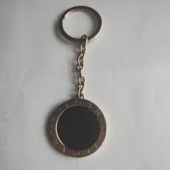 BVLGARI 円形キーホルダー ゴールド/ブラック