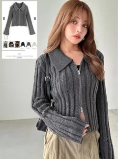 ジップカーディガン ニット