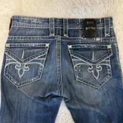 【訳あり】 ロックリバイバル ジーンズ 刺繍 百合　y2k archive