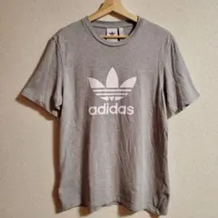 アディダス　トレフォイルブリント　Tシャツ　グレー　M