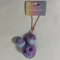 ディズニー　40周年　バックチャームシリコンコインケース ミッキーバルーン