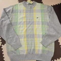 新品タグ付き　クロコダイル　メンズ　グレー　春ニット　セーター L