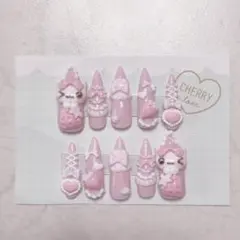 ネイルチップ 量産型 地雷系 サブカル 平成女児 ピンク いちご ねこ