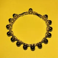 淡水ブラック・パール・ブレスレット[ 17.5,20cmに調整可能 ]