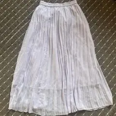 薄紫 プリーツロングスカート　S