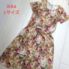 ikka 花柄ロングワンピース Lサイズのサムネイル