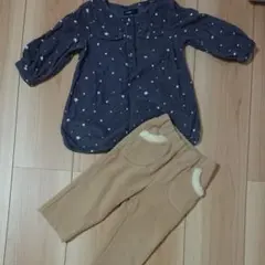 babyGAPのチュニックワンピース80とユニクロbabyズボン80