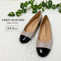 FABIO RUSCONI】バイカラー バックル ローヒールパンプス 38 - メルカリ