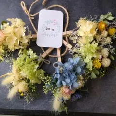 〘38A〙ドライフラワー プリザーブドフラワー ガーランド