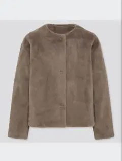UNIQLO スムースヤーンフリース ノーカラージャケット