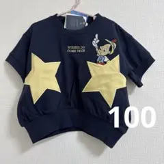 ディズニー　ピノキオ　アップリケ　Tシャツ　ネイビー　cottoli コトリ