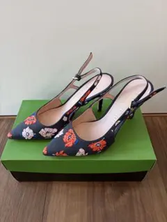 花柄スリングバックハイヒールのサムネイル