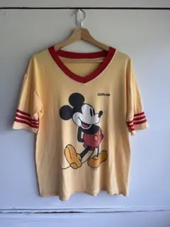 Disney mickey vintage Tshirt リンガー　80s