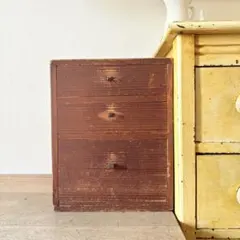 昭和中期の日本製木製三段小引き出し レトロ