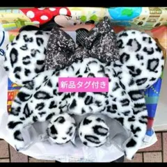 ファンキャップ　ヒョウ柄　ホワイト　白　シルバー　レオパード　豹柄ディ