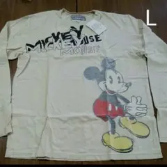 新品 Ｌ ディズニーヴィンテージ 長袖Ｔシャツ ミッキーマウス ナチュラルのサムネイル