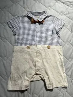 petit main チェック柄ロンパース 80cm