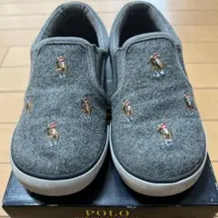 再値下げしました！ラルフローレン　グレー　スリッポン　18㎝