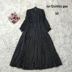 【美品♡マキシ】ヌキテパコットンレーヨンドットティアードワンピース