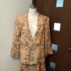 最終再極美品昭和レトロセットアップVintage 誂え♡1点物♡地紋有ります。