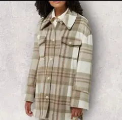 チェック柄フランネルジャケット M-L