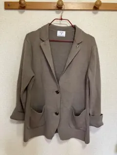 human woman ヒューマンウーマン ニットジャケット 綿+シルク M