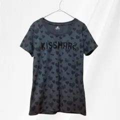 kissmarkキスマーク ハート柄 半袖Tシャツ ライトストーンロゴグレーのサムネイル