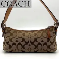 COACH シグネチャー柄 ハンドバッグ ワンショルダー ブラウン 6371