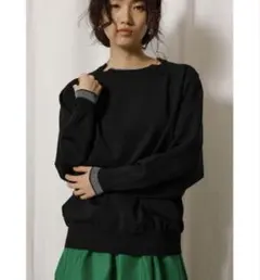 crie conforto 袖口ラインニットプルオーバー