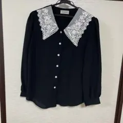 【値下げ】　BUBBLES ブラウス　黒　サイズＦのサムネイル