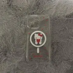 ハローキティ iPhone15promax専用クリアケース マグネット付き