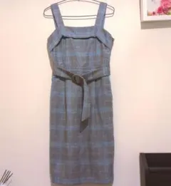 タイトワンピ*チェック柄*グレー