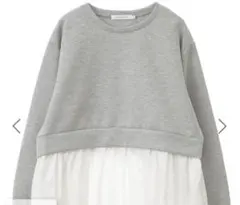 【限定価格】異素材ドッキングティアードポンチプルオーバー