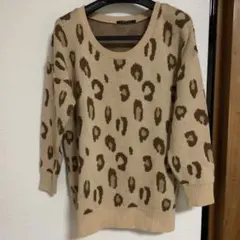 INGNI　ヒョウ柄ニット セーター ベージュ