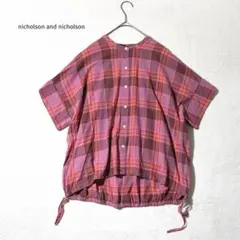 ニコルソンアンドニコルソン　クレリック ショートスリーブ シャツ　チェックのサムネイル