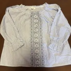3can4on ストライプ刺繍ブラウス 150