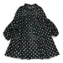 【美品】ZARA 花柄レースドット ワンピース チュニック ブラウス S シアー