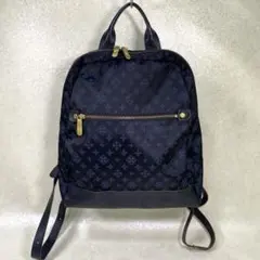 russet ラシットネイビー モノグラム リュック 本革ベルト A4サイズ収納