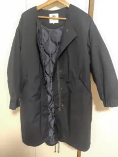 ルノンキュール ノーカラーコート マウンテンパーカー ネイビー