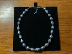 黒真珠　バロックパール　ネックレス　黒蝶　淡水　湖水　真珠