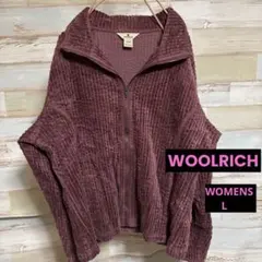 WOOLICH ジップアップセーター　中厚手　お洒落着 100%コットントップス