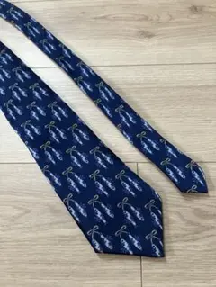 LANVIN ネイビー ネクタイ シルク