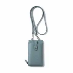 【未使用】D.KELLY 本革 スマホショルダー 財布 グレー ミニポシェット